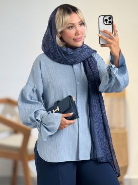 شومیز بهاره آستین بندی کد 21072